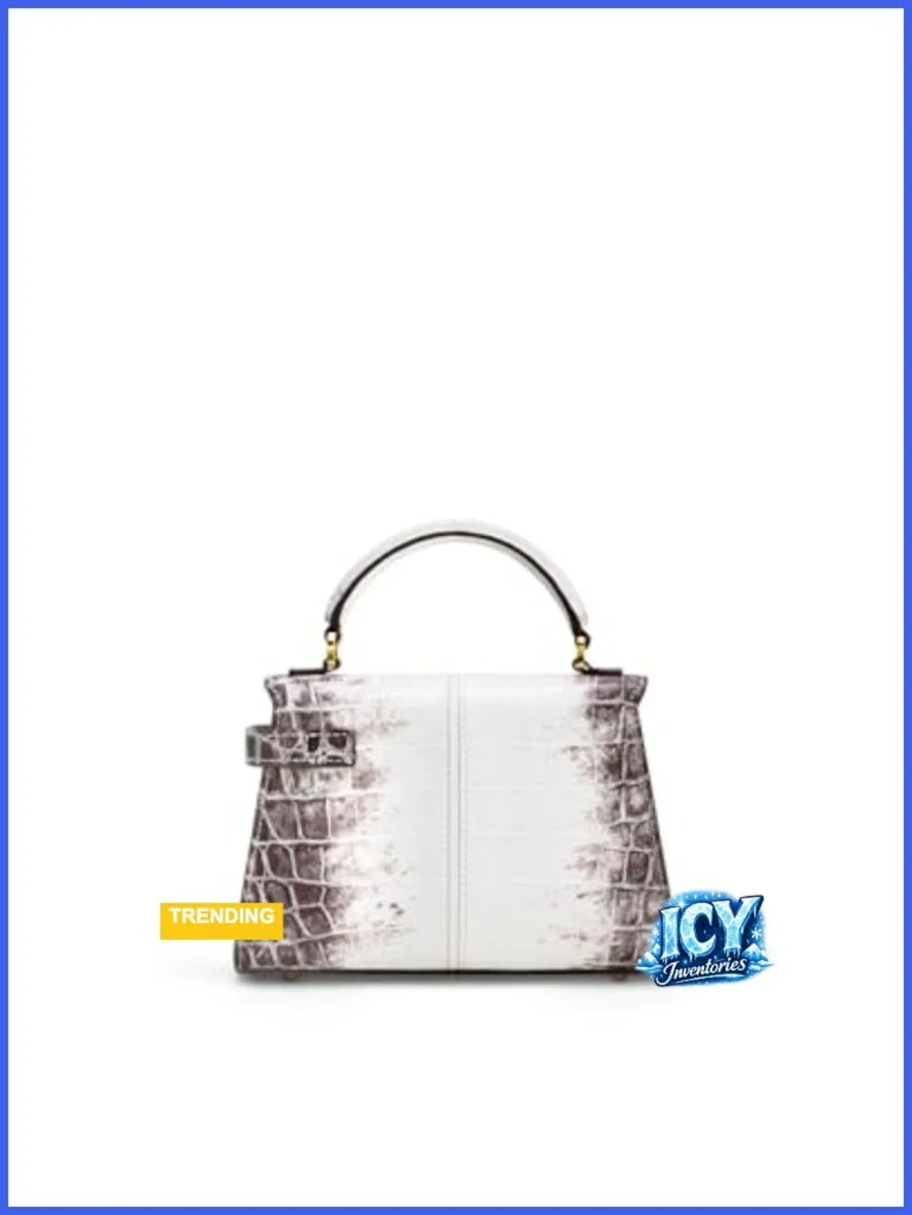 Vegan Leather Crocodile-Embossed Top Handle Satchel Bag Mini